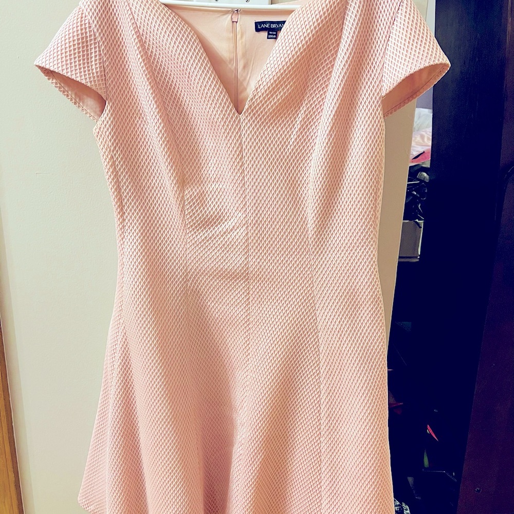 Lane Bryant fit & flare blush vneck dress